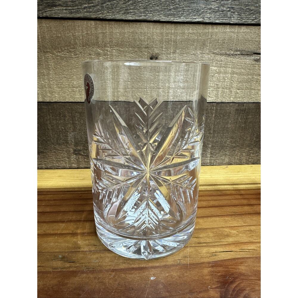 Waterford Crystal Snow Crystals 6” Pillar Candle Hurricane Original Box